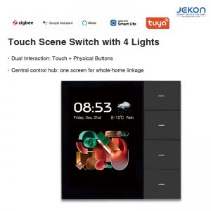 All-in-One Smart Home Central Control Switch, Touch Screen + Physical Buttons, Alexa/Google Compatible