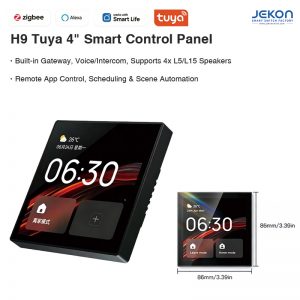 H9 Tuya 4" Smart Control Panel, Built-in Zigbee Gateway, Voice/Intercom, Supports 4 L5/L15 Speakers
