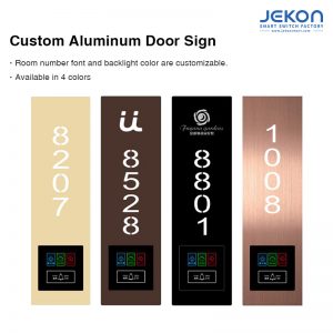 Custom Aluminum LED Hotel Door Sign with Doorbell, DND/MAU/Check-in, Room Number & Logo Customization