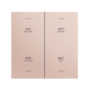 Quadruple-Gang Smart Wall Switch, Customizable Labels for Main/Spotlight/Strip/Recessed Lights
