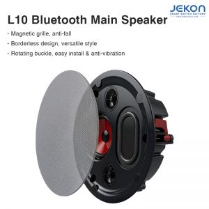 L10 HIFI Bluetooth Ceiling Speaker, 3-Way 20W System, IPX4 Waterproof, Magnetic Grille, Easy Install