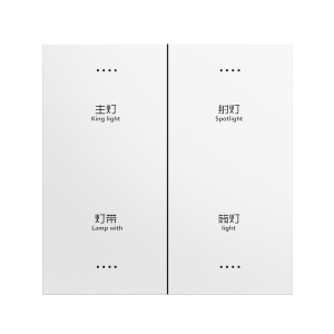 Tuya Smart 4 Gang Wall Switch, Zigbee, Matte Panel, for Home/Hotel Multi-Light Control
