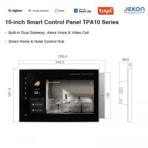 10-inch Tuya Smart Control Panel TPA10, Built-in Dual Gateway, HD Video Call, Alexa/Google Voice Control, for Home & Hotel