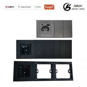 Tuya Zigbee Smart Modular Wall Panel, EU Schuko Socket + USB, Multi-Switch, Alexa/Google Voice Control