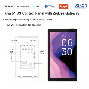 5-inch Tuya Smart Home Control Panel with Built-in Zigbee Gateway, HD Video Intercom & Voice Control (Alexa/Google)