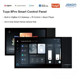 Tuya 8Pro 8-inch Smart Home Control Panel with Zigbee 3.0 Gateway, IR Control & Built-in Music Player