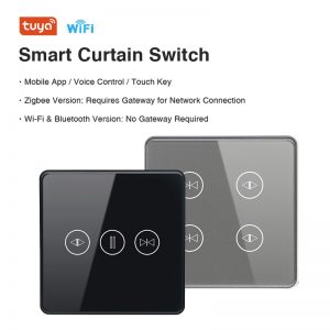 Tuya WiFi Smart Curtain Touch Switch, App/Voice Control, Zigbee/WiFi/Bluetooth Versions