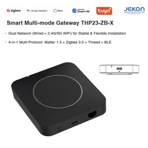 THP23-ZB-X Tuya Smart Multi-Mode Gateway, Matter 1.3 + Zigbee 3.0 + Thread + BLE, Wired & Dual-Band WiFi