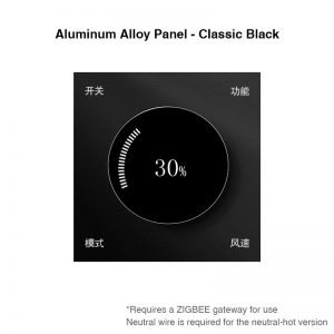 86-Type Smart Climate Control Knob, Aluminum Alloy Panel, Tuya App, Works with Alexa/Google Home, 4 Colors