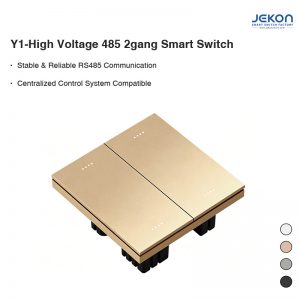 Y1 High Voltage RS485 Smart Switch 2 Gang, AC110V-250V, 86 Standard Size, Stable RS485 Communication Compatible with Hotel Central Control System