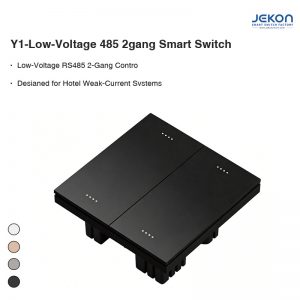 Y1 Low-Voltage RS485 2 Gang Smart Touch Switch, DC12~24V Input, 86 Standard Size, Seamless Compatible with Hotel RCU Weak-Central Control System
