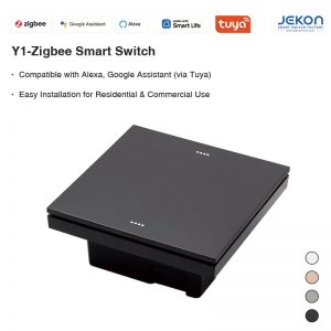 Y1-Zigbee Tuya Smart Wall Switch, 86 Standard Size, Custom Scene Text, 4 Colors, Voice Control Compatible with Alexa & Google Assistant