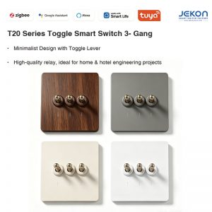 Vintage Brass Toggle 3 Gang Zigbee Smart Switch, Tuya Smart Life App & Voice Control, Matte PC/Walnut Wood Panel For High-End Residential & Hotel Projects