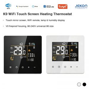 Humidity Display, Tuya App & Alexa Google Voice Control, V0 Fireproof Shell, Black White 2 Colors, 3M External Temperature Probe Included