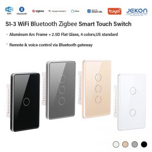 US 1 Gang Smart Touch Switch Tuya Zigbee WiFi Bluetooth Wall Light Switch With/Without Neutral Wire, Aluminum Alloy Frame Smart Home Switch