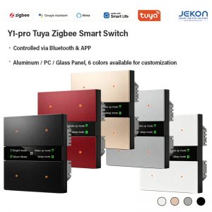 Y1‑pro Tuya Zigbee Smart Touch Switch Bluetooth APP Voice Control 4‑Gang Wall Switch Radar Sensing Function 3 Kinds Material OEM Supported For Smart Home System