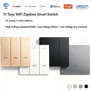Tuya WiFi Zigbee Smart Wall Switch PC Flame‑Retardant Panel 1/2/3/4/6 Gang RS485 Dry Contact Scene Control Smart Light Switch 100‑240V